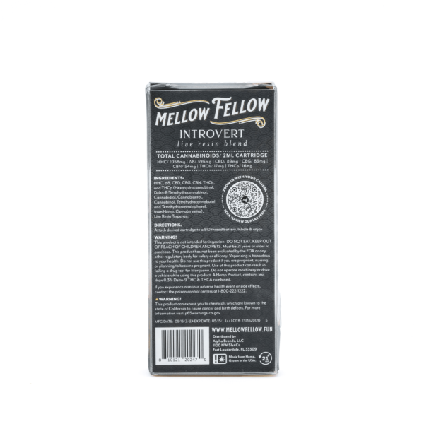 Buy Mellow Fellow Introvert Blend Live Resin Vape Cartridge – AK47 - Image 3