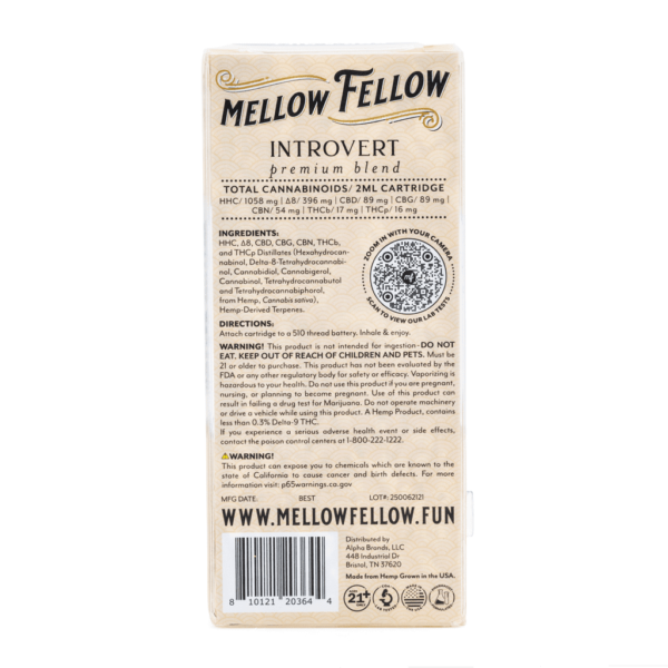 Buy Mellow Fellow Introvert Blend Vape Cartridge – God’s Gift - Image 3